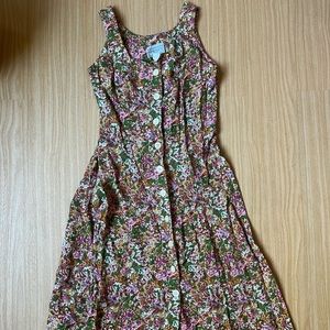 Floral Button Down Midi Dress